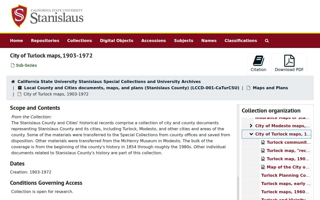 Turlock city directory historical maps collection