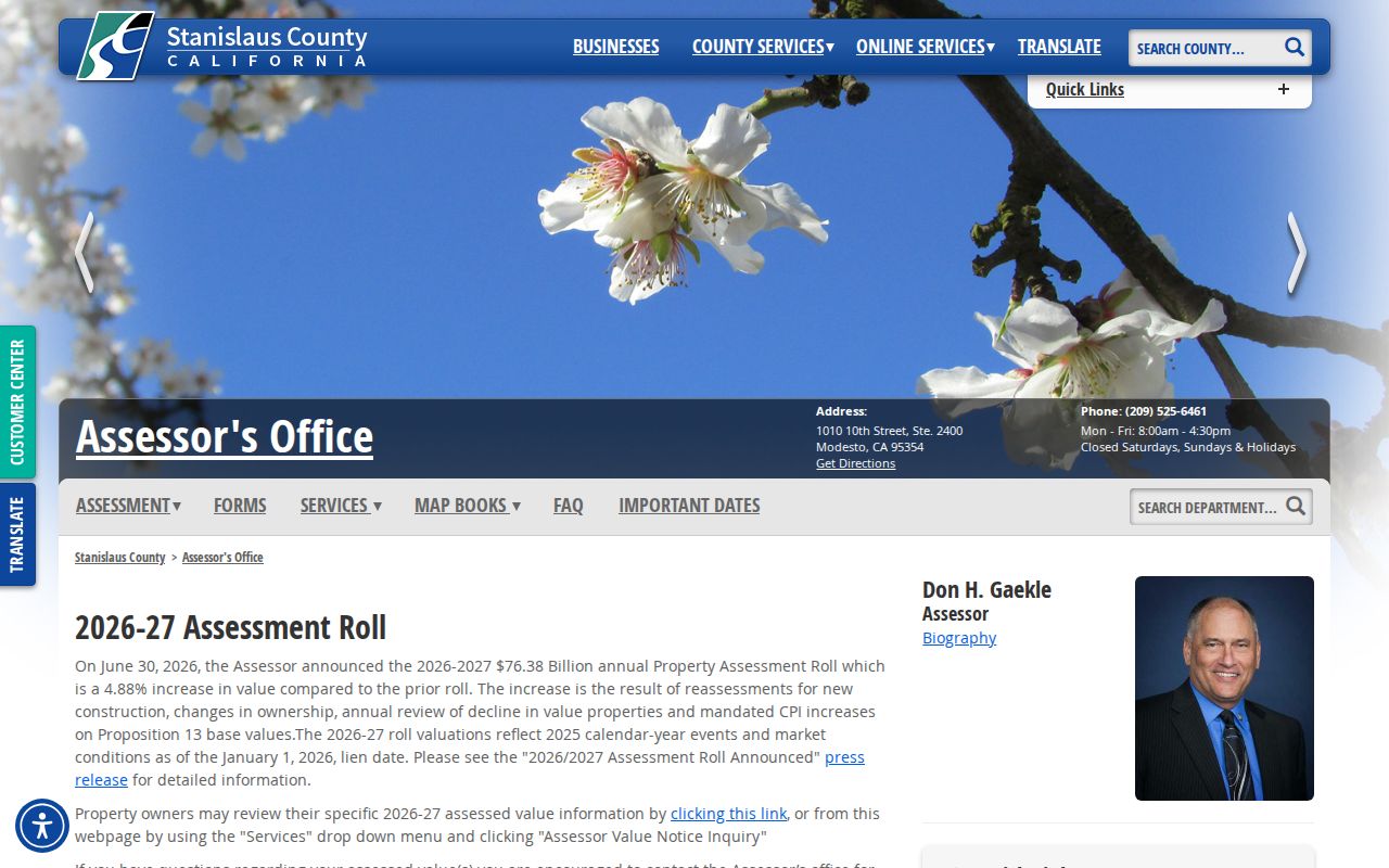 Turlock residents directory property search through Stanislaus County assessment services
