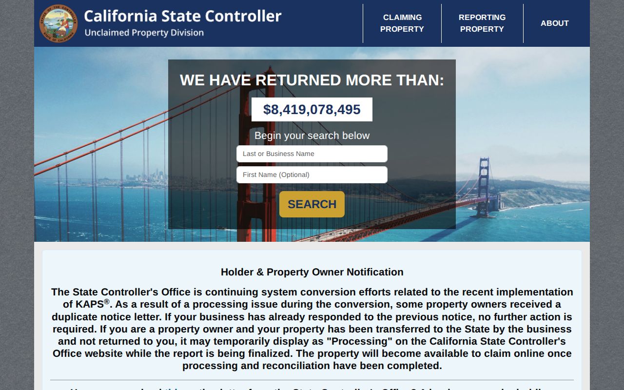 Turlock resident lookup reference for California unclaimed property search